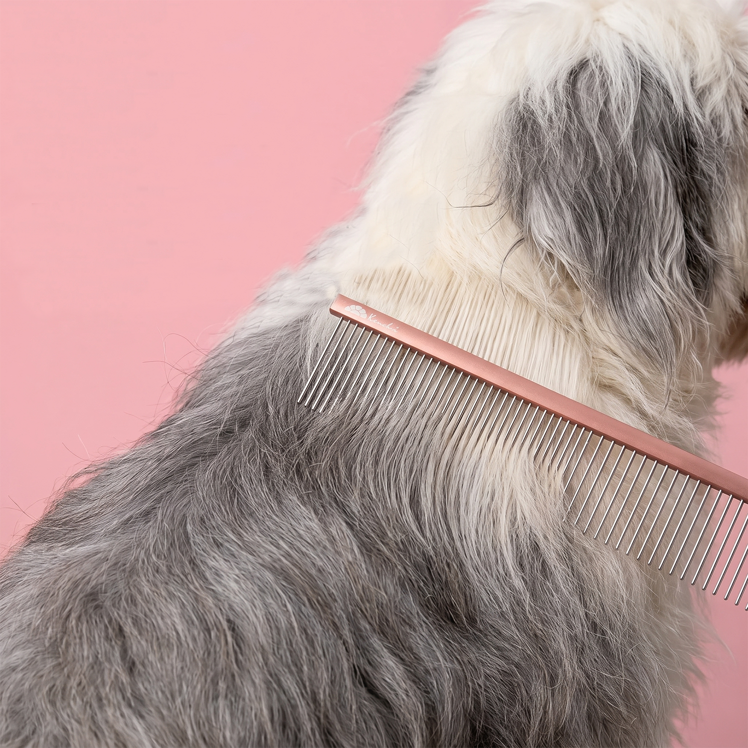Combing through a detangled coat